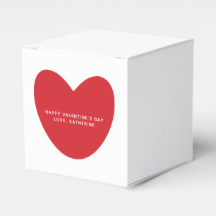 Simple cute red heart personalized Valentine's Day Favor Boxes
