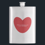 Simple cute red heart personalized Valentine's Day Flask<br><div class="desc">Minimalist simple cute modern red heart personalized custom text Valentine's Day stainless steel Flask.
You can personalize the text and write your own unique message or just leave it as is.
Check the rest of the collection for more coordinating and matching items.</div>
