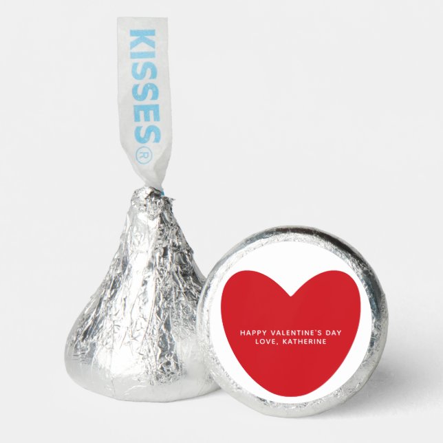 Simple cute red heart personalized Valentine's Day Hershey®'s Kisses® (Front)