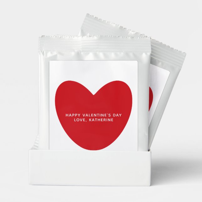 Simple cute red heart personalized Valentine's Day Lemonade Drink Mix (Pair)