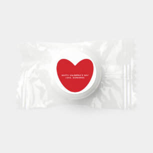 Simple cute red heart personalized Valentine's Day Life Saver® Mints