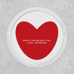 Simple cute red heart personalized Valentine's Day Patch