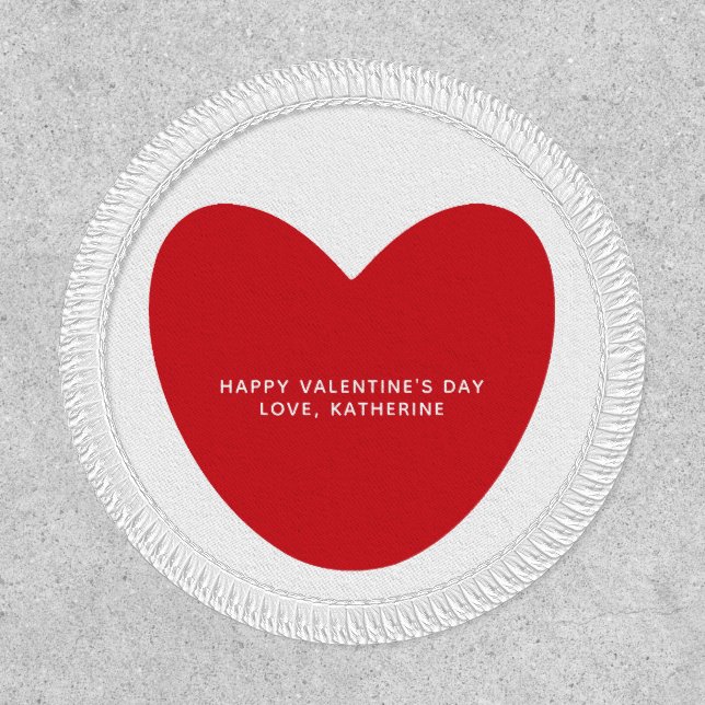 Simple cute red heart personalized Valentine's Day Patch (Front)