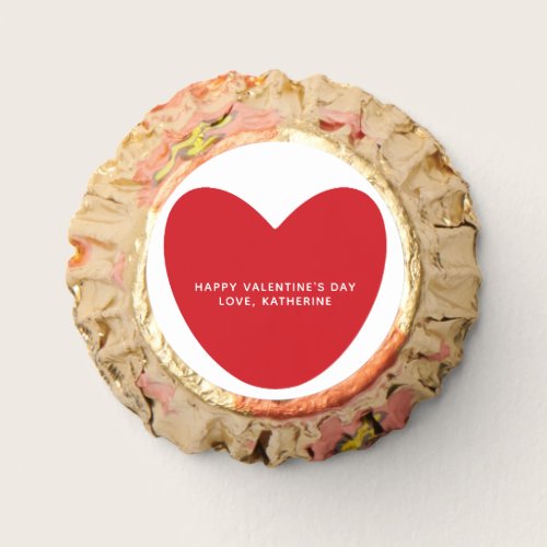 Simple cute red heart personalized Valentine's Day Reese's Peanut Butter Cups