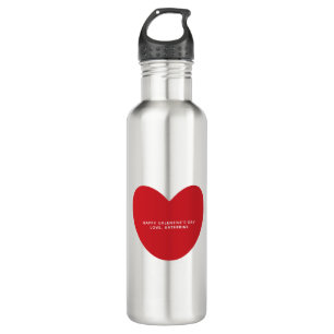 Simple cute red heart personalized Valentine's Day Stainless Steel Water Bottle