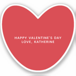 Simple cute red heart personalized Valentine's Day Sticker