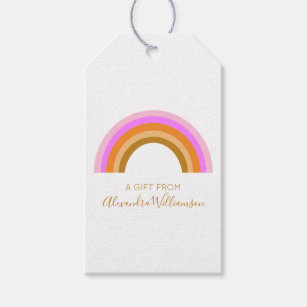 Simple Cute Retro Rainbow Personalized Gift From  Gift Tags
