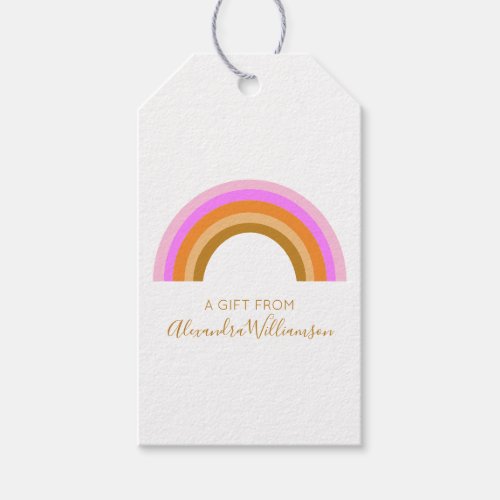 Simple Cute Retro Rainbow Personalized Gift From  Gift Tags
