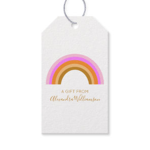 Simple Cute Retro Rainbow Personalized Gift From  Tags