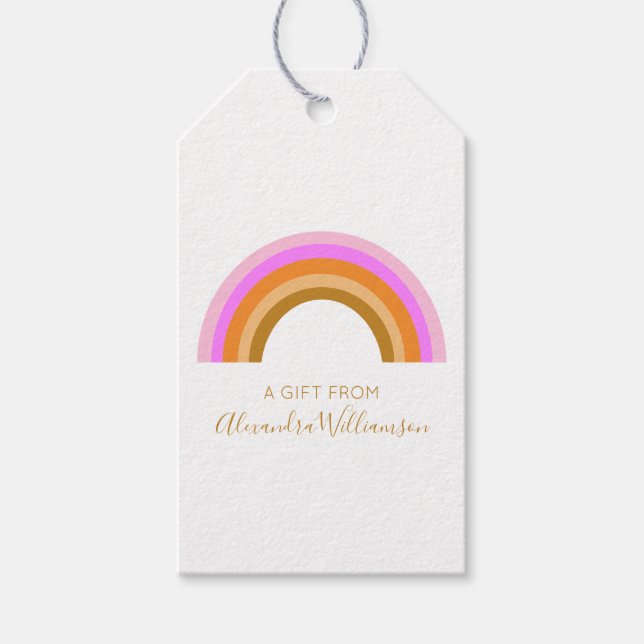 Simple Cute Retro Rainbow Personalized Gift From  Tags