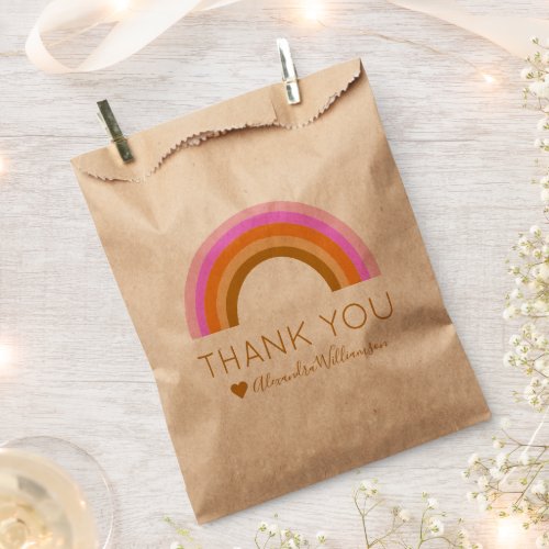 Simple Cute Retro Rainbow Personalized Thank You Favor Bag