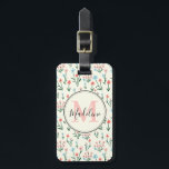 Simple Cute Rose Flower Pink Monogram Name Luggage Tag<br><div class="desc">Simple Cute Rose Flower Pink Monogram Name Luggage Tag</div>