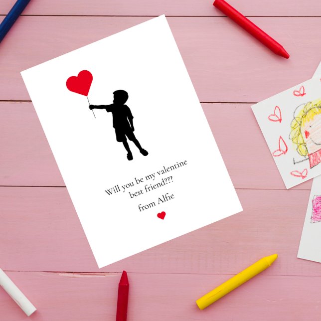 Simple cute  school  kids modern valentines  holiday card (Creator Uploaded)