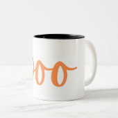 Simple Cute Spooky Halloween White boo Two-Tone Coffee Mug (Front Right)