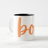 Simple Cute Spooky Halloween White boo Two-Tone Coffee Mug (Front Left)