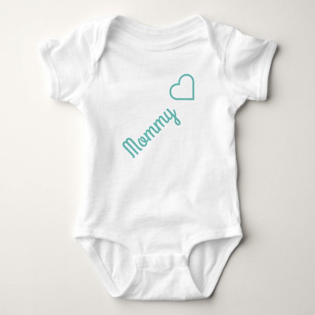 Simple & cute text "mommy" baby bodysuit (Front)