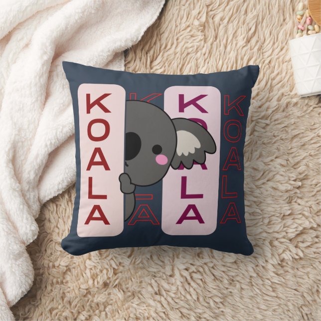 Simple Cute Trendy Style Koala Australia Throw Pillow (Blanket)