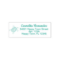Simple Cute Tropical Turtle Return Address