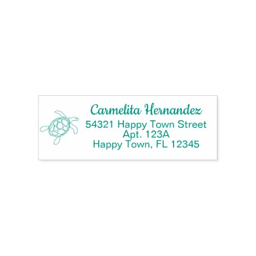 Simple Cute Tropical Turtle Return Address Self_inking Stamp