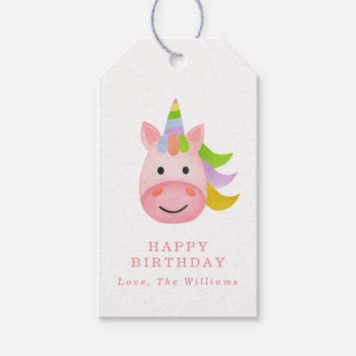 Simple Cute Unicorn Birthday Present Gift Tags