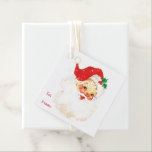 Simple Cute Vintage Santa Claus Christmas Favor Tags<br><div class="desc">Cute Christmas gift tag with a vintage Santa Claus with "To" and "From" in red.  This holiday gift tag is sure to add a festive touch to your Christmas gifts.</div>