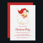 Simple Cute Vintage Santa Claus Christmas Invitation<br><div class="desc">Cute Christmas party invitation with a vintage Santa Claus with your event details in red.</div>