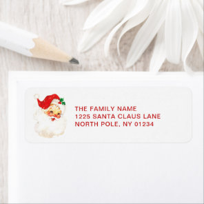 Simple Cute Vintage Santa Claus Christmas Label