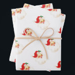 Simple Cute Vintage Santa Claus Christmas Wrapping Paper Sheets<br><div class="desc">Cute Christmas wrapping paper sheets with a vintage Santa Claus. These holiday wrapping paper sheets are sure to add a festive touch to your Christmas gifts.</div>
