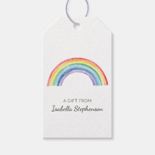 Simple Cute Watercolor Rainbow Gift Tags