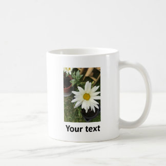 Simple Cute white custom Daisy Flower Coffee Mug