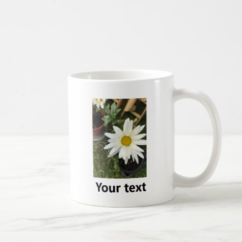 Simple Cute white custom Daisy Flower  Coffee Mug