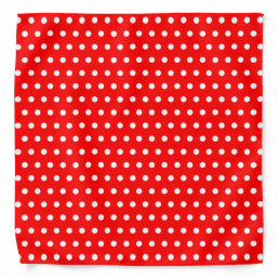 Simple Cute White Polka Dots on Red Bandana