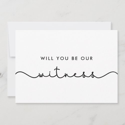 Simple cute Will you be our witness proposal card