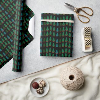 Simple Cute Woodland Pine Christmas Tree Pattern