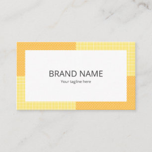 Simple Cute Yellow Orange Dot Check Pattern Backgr Business Card