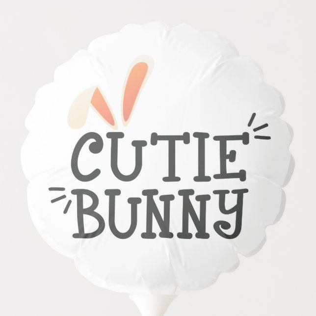 Simple Cutie Bunny Easter Typography | Balloon (Back)