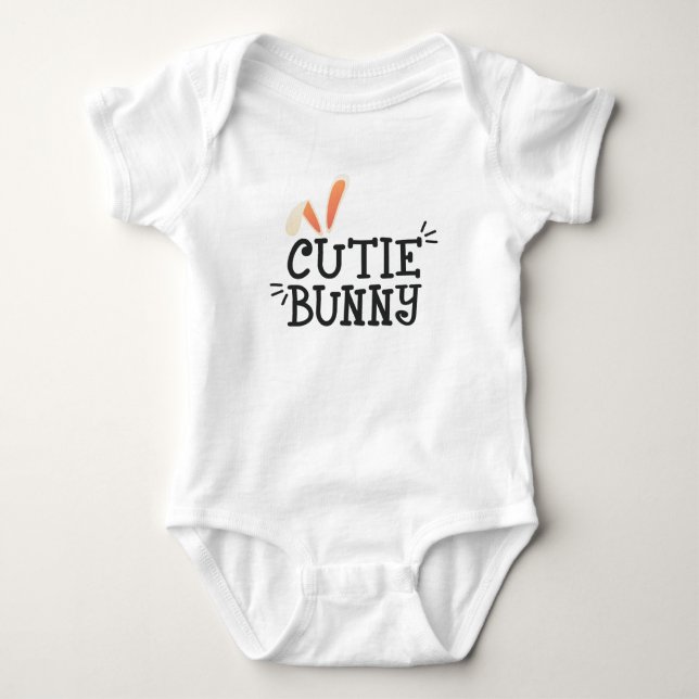 Simple Cutie Bunny Easter Typography | Bodysuit (Front)