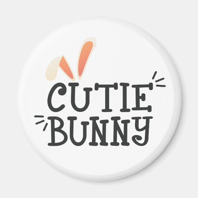 Simple Cutie Bunny Easter Typography | Magnet (Front)