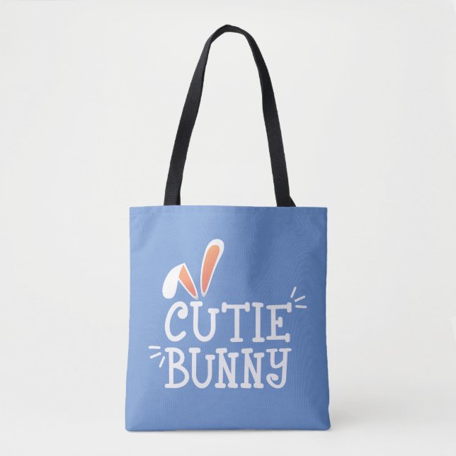 Simple Cutie Bunny Easter Typography | Tote Bag (Front)
