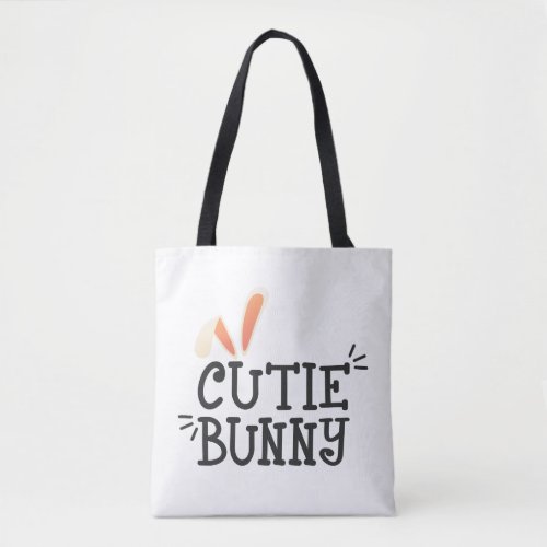 Simple Cutie Bunny Easter Typography  Tote Bag