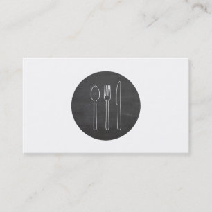 Simple Cutlery Logo for Catering Business, Chefs Business Card