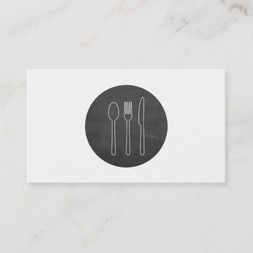 Simple Cutlery Logo for Catering Business Chefs Business Card