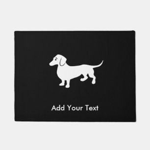 Simple Dachshund Customizable Doormat