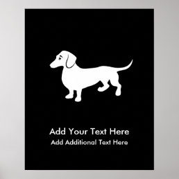 Simple Dachshund Customizable Poster