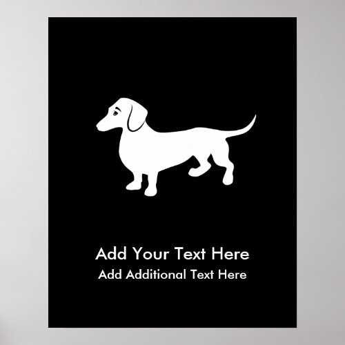 Simple Dachshund Customizable Poster