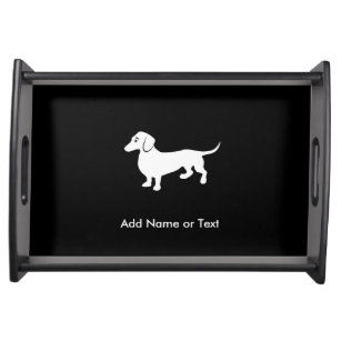 Simple Dachshund Customizable Serving Tray