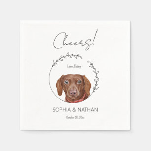 Simple Dachshund Dog Wedding Cocktail Napkins