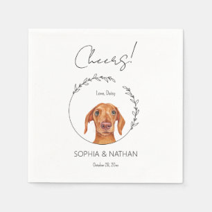 Simple Dachshund Dog Wedding Cocktail Napkins