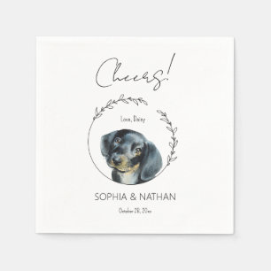 Simple Dachshund Dog Wedding Cocktail Napkins