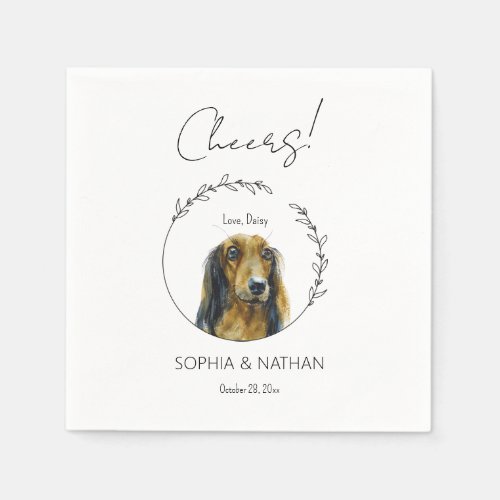 Simple Dachshund Dog Wedding Cocktail Napkins